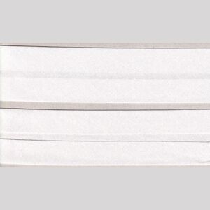 WHITE 50mm Cotton Bias Binding Single Folded, By The Metre