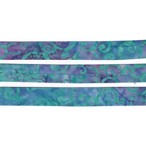 BATIK AQUA-PURPLE Cotton Bias Binding, 25mm Single Folded By The Metre