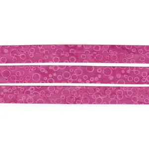 BATIK PINK BUBBLES Cotton Bias Binding, 25mm Single Folded By The Metre