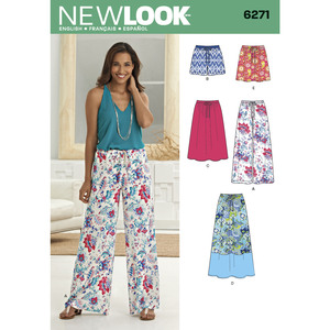 New Look Sewing Pattern 6271 Misses&#39; Skirt in Three Lengths and Pants or Shorts