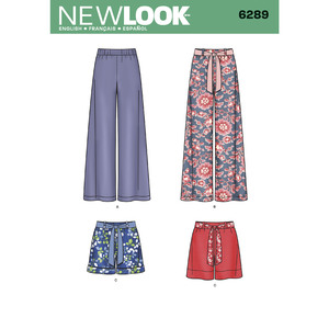 New Look Sewing Pattern 6289 Misses&#39; Pull-on Pants or Shorts and Tie Belt