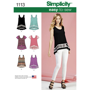 Women&#39;s Easy-To-Sew Knit Tops Simplicity Sewing Pattern 1113