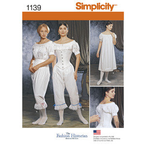 Women&#39;s Civil War Undergarments Simplicity Sewing Pattern 1139