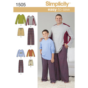 Husky Boys&#39; &amp; Big &amp; Tall Men&#39;s Tops and Trousers Simplicity Sewing Pattern 1505