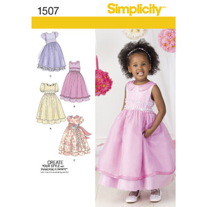 Toddlers&#39; and Child&#39;s Special Occasion Dress Simplicity Sewing Pattern 1507