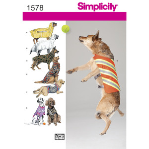 Large Size Dog Clothes Simplicity Sewing Pattern 1578