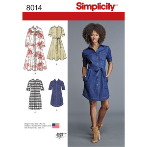 Women's Shirt Dress Simplicity Sewing Pattern 8014