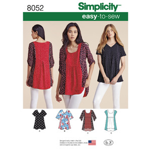 Women&#39;s Easy-to-Sew Tops Simplicity Sewing Pattern 8052