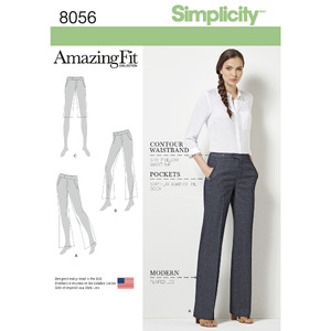 Amazing Fit Women&#39;s and Plus Size Flared Trousers or Shorts Simplicity Sewing Pattern 8056