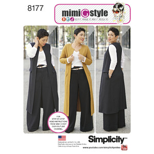 Pattern 8177 Mimi G Style Trouser, Coat or Vest, and Knit Top for Women&#39;s and Plus Sizes Simplicity Sewing Pattern 8177