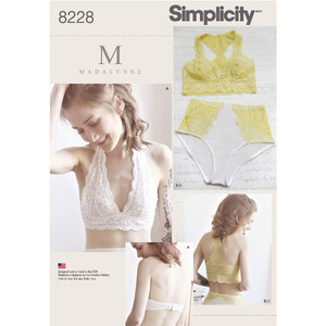 Simplicity Pattern 8228 Women&#39;s Soft Cup Bras and Panties Simplicity Sewing Pattern 8228