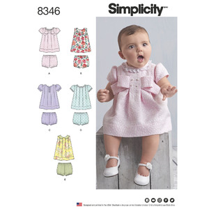 Simplicity Pattern 8346 Babies&#39; Dress and Panties Simplicity Sewing Pattern 8346