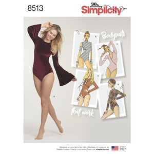 Simplicity Pattern 8513 Misses&#39; Knit Bodysuits Simplicity Sewing Pattern 8513