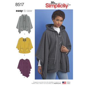 Simplicity Pattern 8517 Misses&#39; Set of Ponchos Simplicity Sewing Pattern 8517