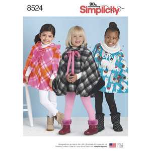 Simplicity Pattern 8524 Child&#39;s Poncho Simplicity Sewing Pattern 8524