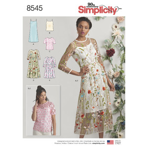 Simplicity Pattern 8545 Women&#39;s / Petite Women&#39;s Dress and Top Sewing Pattern 8545