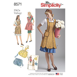 Simplicity Pattern 8571 Women&#39;s&#39; Vintage Aprons Simplicity Sewing Pattern 8571