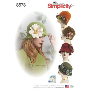 Simplicity Pattern 8573 Women&#39;s&#39; Flapper Hats in Three Sizes Simplicity Sewing Pattern 8573