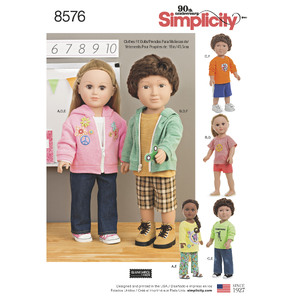 Simplicity Pattern 8576 Unisex Doll Clothes Simplicity Sewing Pattern 8576