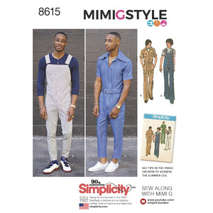 Pattern 8615 Men&#39;s Vintage Jumpsuit and Overalls Simplicity Sewing Pattern 8615