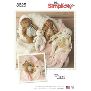 Pattern 8625 Stuffed Animals and Gift Bags Simplicity Sewing Pattern 8625