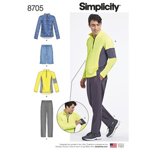 Pattern 8705 Men&#39;s Trousers or Shorts and Knit Pullover Top Simplicity Sewing Pattern 8705