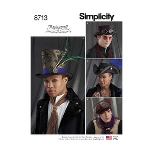 Pattern 8713 Men&#39;s Hats in Three Sizes Simplicity Sewing Pattern 8713