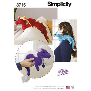 Pattern 8715 Stuffed Dragons Simplicity Sewing Pattern 8715