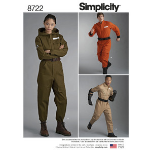 Pattern 8722 Women&#39;s, Men&#39;s and Teens&#39; Costume Simplicity Sewing Pattern 8722