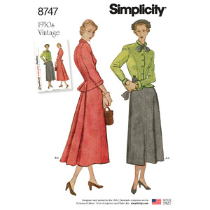 Pattern 8747 Women&#39;s Vintage Suit Simplicity Sewing Pattern 8747