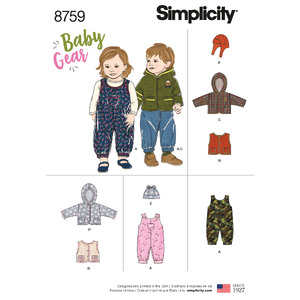 Pattern 8759 Babies Sportswear Simplicity Sewing Pattern 8759