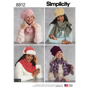 Pattern 8812 Misses Cold Weather Accessories Simplicity Sewing Pattern 8812