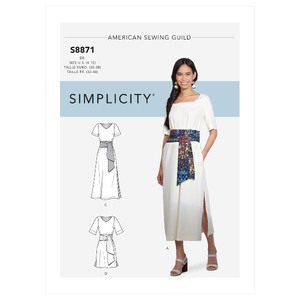 Pattern S8871 Misses&#39;/Petite Wrap Tie Dress Simplicity Sewing Pattern 8871