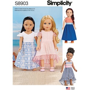 Pattern S8903 18&quot; Doll Clothes One Size Simplicity Sewing Pattern 8903