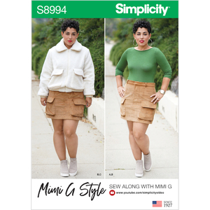 Simplicity Sewing Pattern S8994 Misses&#39; Mimi G Style Jacket, Skirt, and Knit Top Simplicity Sewing Pattern 8994