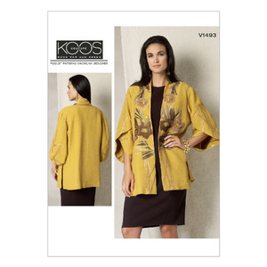 Vogue Sewing Pattern Misses&#39; Tulip Banded-Sleeve Kimono Jacket 1493y (Sizes XS-S-M)