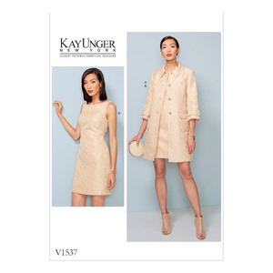 Vogue Sewing Pattern Misses&#39; Princess Seam Jacket and V-Back Dress with Straps 1537 A5 (Sizes 6-14)