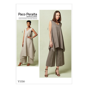 Vogue Sewing Pattern Misses&#39; Pullover Tunic with Uneven Hem and Wide-Leg Pants 1550 A5 (Sizes 6-14)