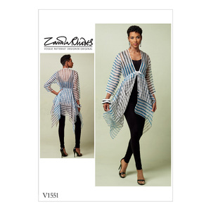 Vogue Sewing Pattern Misses&#39; Tie-Front Cover-Up with Peplum-Style Tiers 1551ZZ (Sizes L-XL-XXL)