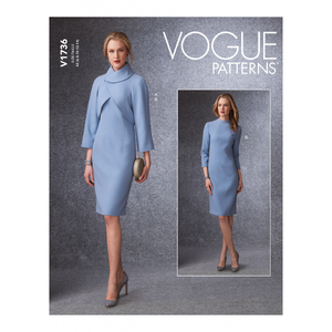 Vogue Sewing Pattern Misses&#39; Lined Raglan-Sleeve Jacket and Funnel-Neck Dress 1736 A5 (Sizes 6-14)