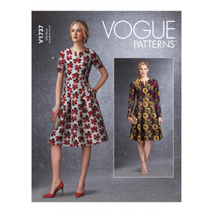 Vogue Sewing Pattern Misses&#39; Fit-And-Flare Dresses with Waistband and Pockets 1737E5 (Sizes 14-22)