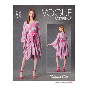 Vogue Sewing Pattern Misses&#39; Dress &amp; Belt 1796ZZ (Sizes L-XL-XXL)