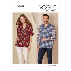 Vogue Sewing Pattern Unisex Shirts 1827A