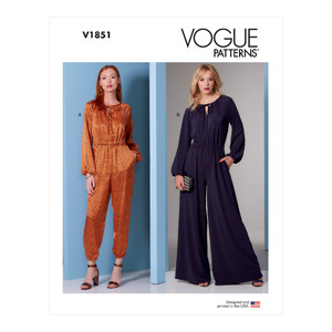 Vogue Sewing Pattern Misses&#39; and Misses&#39; Petite Jumpsuit 1851A