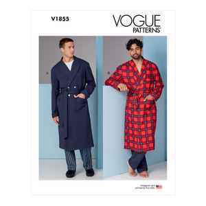 Vogue Sewing Pattern Men&#39;s Robe and Belt 1855MUU (Sizes 34-40)