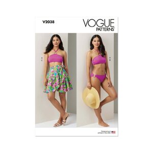 Vogue Patterns V2038a Misses’ Bikini and Sarong size xs-xxl