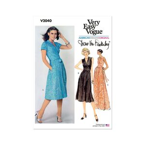 Vogue Patterns V2040h5 Misses’ Front Wrap Dresses by Diane von Furstenberg size 6-14