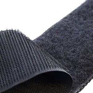 BLACK 50mm Sew In Hook &amp; Loop Tape, Priced per Metre