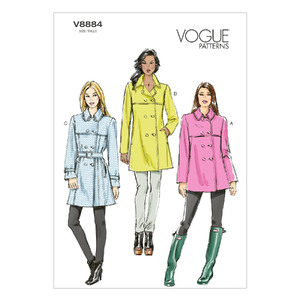 Vogue Sewing Pattern Misses&#39; Coat and Belt 8884E5 (Sizes 14-22)