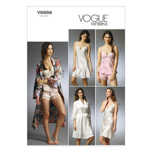 Vogue Sewing Pattern Misses&#39; Robe, Slip, Camisole and Panties 8888 A5 (Sizes 6-14)